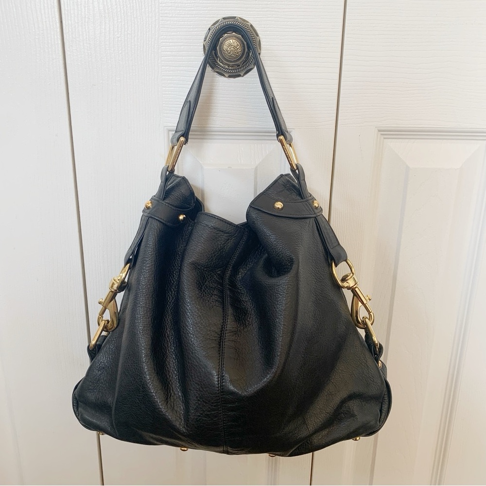 Rebecca Minkoff Mini Nikki Black Pebbled Genuine Leather Shoulder Bag